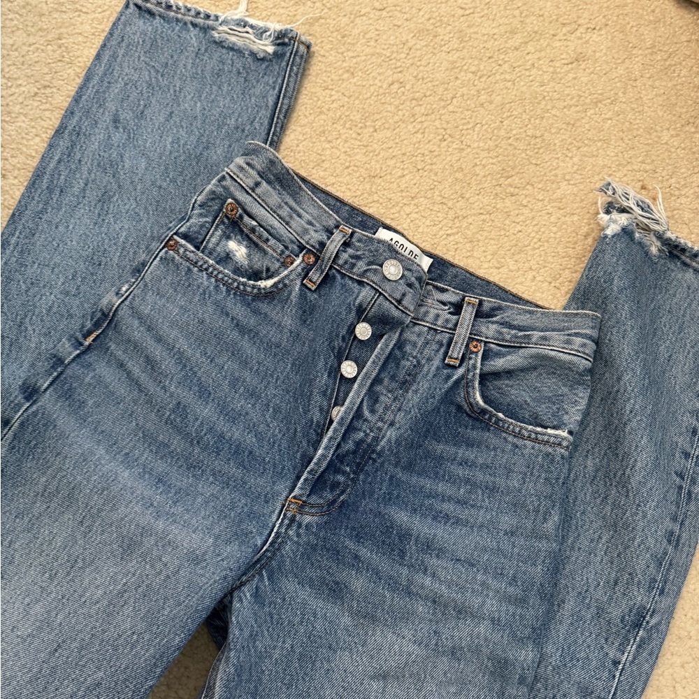 Agolde Blue Straight Leg Jeans
